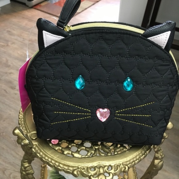 Betsey Johnson Handbags - Black Kitty Cosmetic Bag